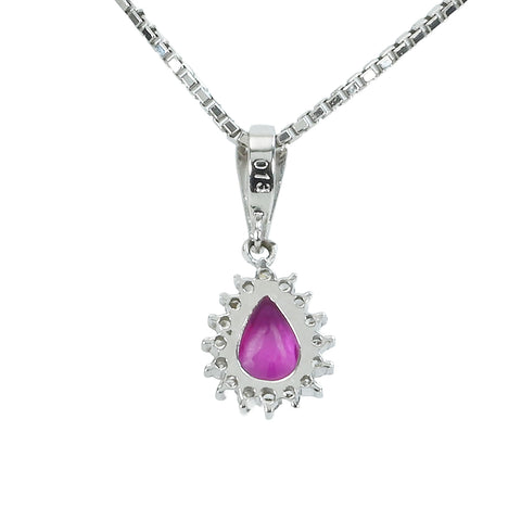 [Pre-owned] PT850/PT900 RUBY Ruby Pendant Necklace R0.31ct D0.13ct 5.0g 