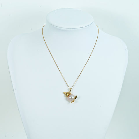 【中古】 K18YG MABE PEARL NECKLACE マベパールペンダントネックレス 5.7g 13.8mm NECKLACE