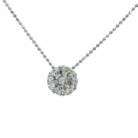 【中古】K18WG DIAMOND Necklace ダイヤモンドペンダントネックレス D0.50ct 3.4g