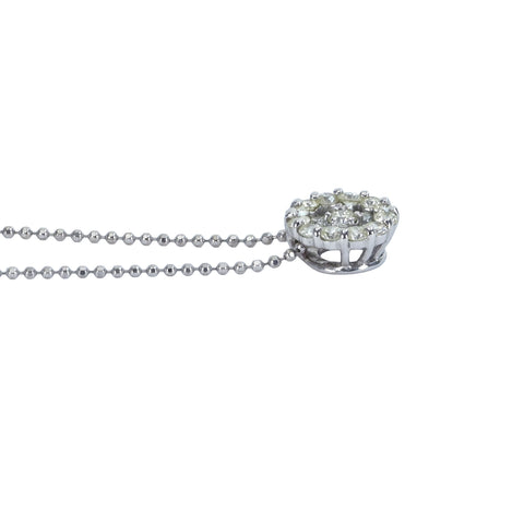 【中古】K18WG DIAMOND Necklace ダイヤモンドペンダントネックレス D0.50ct 3.4g