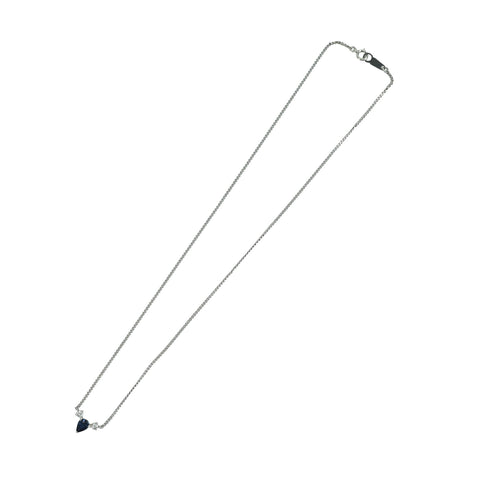 [Pre-owned] PT850/PT900 SAPPHIRE Necklace, Sapphire Pendant Necklace, S0.60ct, D0.14ct, 4.4g 