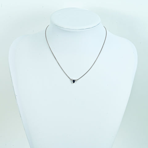 [Pre-owned] PT850/PT900 SAPPHIRE Necklace, Sapphire Pendant Necklace, S0.60ct, D0.14ct, 4.4g 