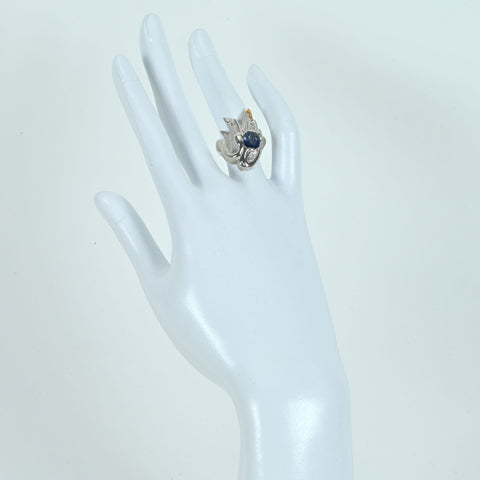 【中古】PT900 SAPPHIRE サファイアリング  S1.94ct D0.06ct 12.4g #11