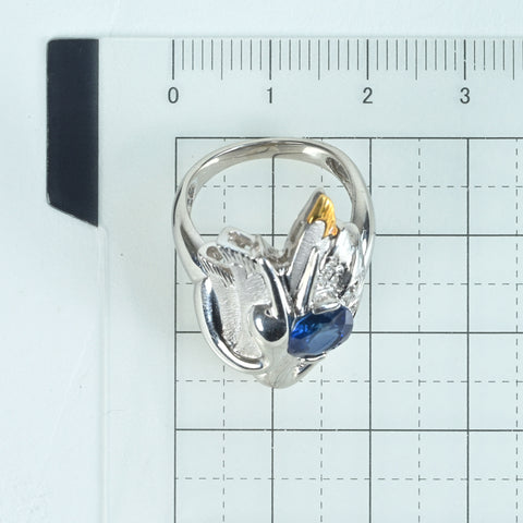 【中古】PT900 SAPPHIRE サファイアリング  S1.94ct D0.06ct 12.4g #11