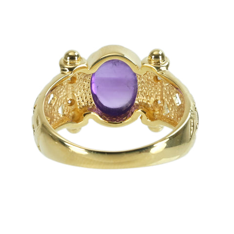 [Used] K18YG Amethyst Ring D0.04ct 5.0g #11.5 
