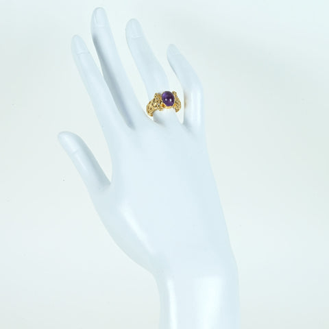 [Used] K18YG Amethyst Ring D0.04ct 5.0g #11.5 