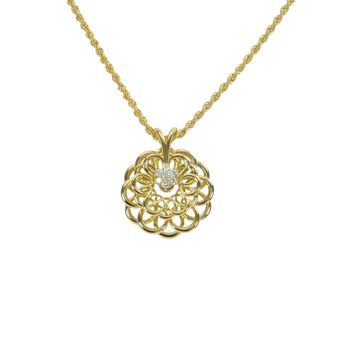 【中古】WALTHAM ウォルサム Necklace K18YG DIAMOND ダイヤモンドペンダントネックレス 25.6g ONE PRICE