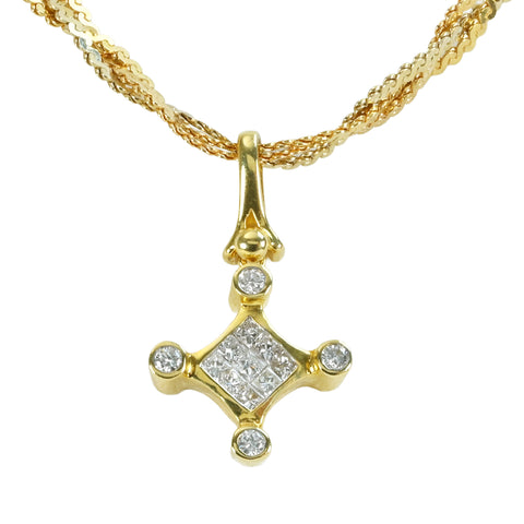 【中古】 K18YG DIAMOND ダイヤモンドペンダント Necklace ネックレス ウノアエレ 17.2g