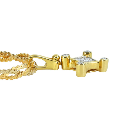 【中古】 K18YG DIAMOND ダイヤモンドペンダント Necklace ネックレス ウノアエレ 17.2g