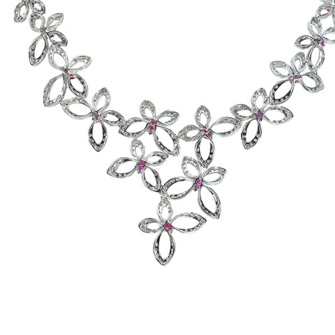 [Pre-owned] K18WG RUBY Ruby Necklace R4.40ct D3.70ct 58.2g 