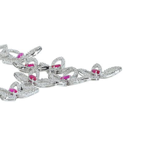 [Pre-owned] K18WG RUBY Ruby Necklace R4.40ct D3.70ct 58.2g 