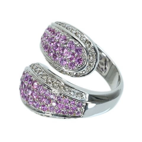 【中古】K18WG PINK SAPPHIREピンクサファイアリング PS1.98ct D0.98ct 15.4g #13