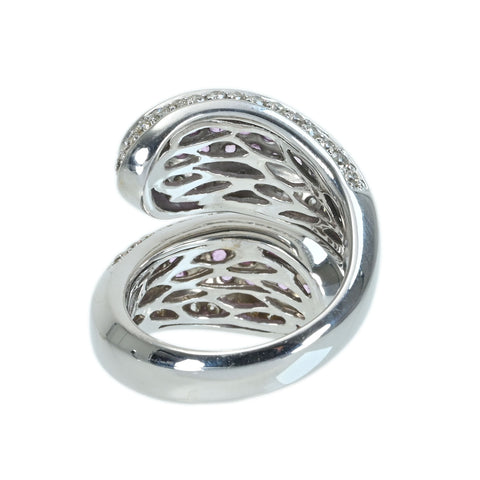 【中古】K18WG PINK SAPPHIREピンクサファイアリング PS1.98ct D0.98ct 15.4g #13