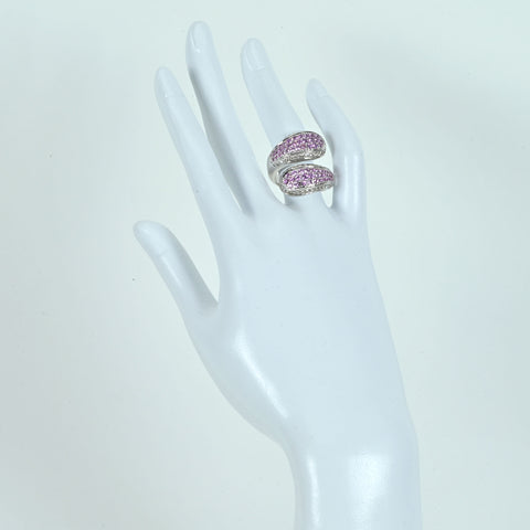 【中古】K18WG PINK SAPPHIREピンクサファイアリング PS1.98ct D0.98ct 15.4g #13