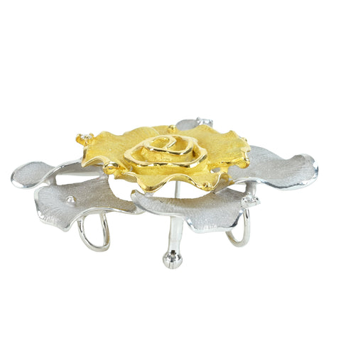 [Pre-owned] Shunichi Tamura K18/K18WG DIAMOND Diamond Pendant Brooch, D0.08ct, 19.9g 