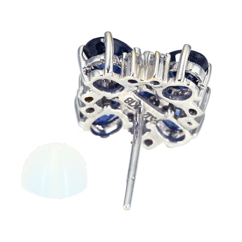 【中古】K18WG SAPPHIRE EARRING サファイア ピアス S5.12ct D0.18ct 5.1g