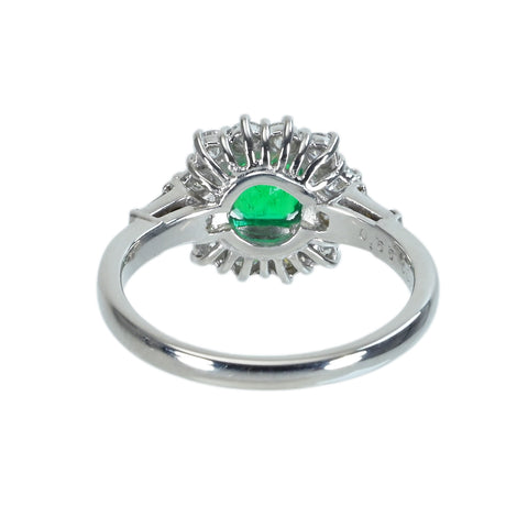 [Used] PT900 Emerald Ring Emerald 0.66ct D0.60ct 5.3g #12.5 