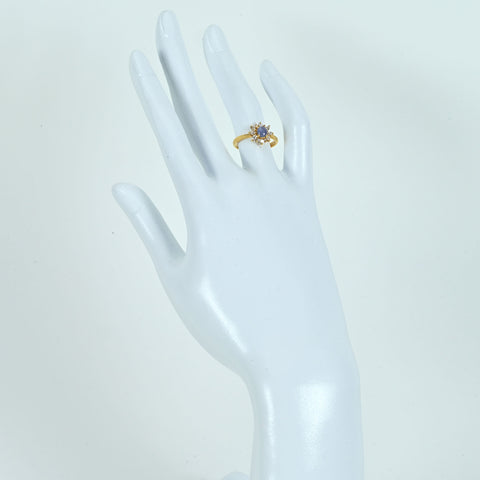 【中古】K18YG STAR SAPPHIREスターサファイアリング SS0.543ct D0.252ct 3.0g #10.5