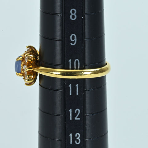 【中古】K18YG STAR SAPPHIREスターサファイアリング SS0.543ct D0.252ct 3.0g #10.5