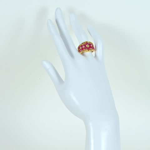 【中古】K18YG RUBYルビーリング R3.00ct D0.30ct NGL鑑別書 7.8g #14