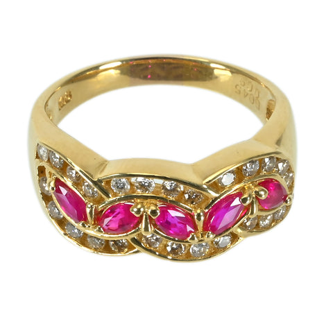 【中古】K18YG RUBYルビーリング R0.69ct D0.45ct NGL鑑別書 6.0g #16