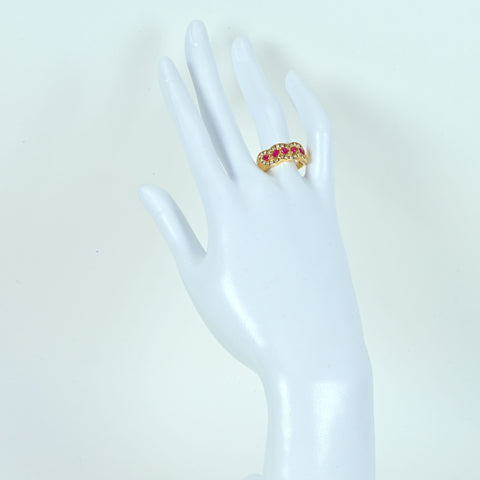 【中古】K18YG RUBYルビーリング R0.69ct D0.45ct NGL鑑別書 6.0g #16