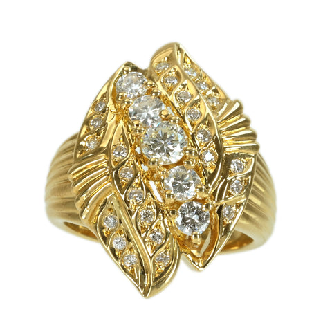 【中古】K18YG DIAMOND ダイヤモンドリング D0.97ct 11.0g #12.5