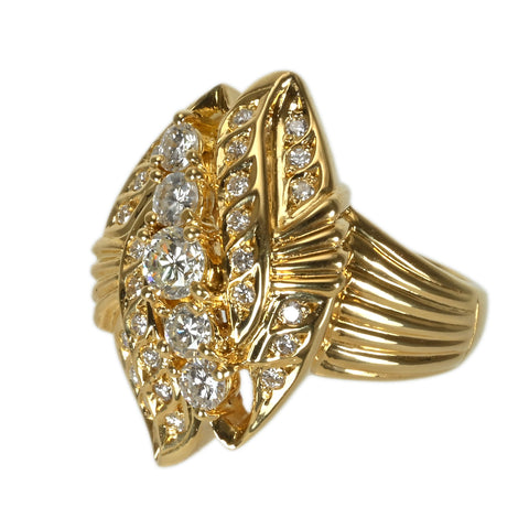 【中古】K18YG DIAMOND ダイヤモンドリング D0.97ct 11.0g #12.5