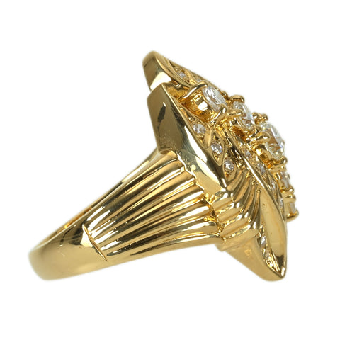 【中古】K18YG DIAMOND ダイヤモンドリング D0.97ct 11.0g #12.5