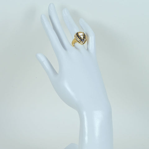 【中古】K18YG DIAMOND ダイヤモンド・サファイアリング  D1.13ct S1.09ct 11.5g #12.5