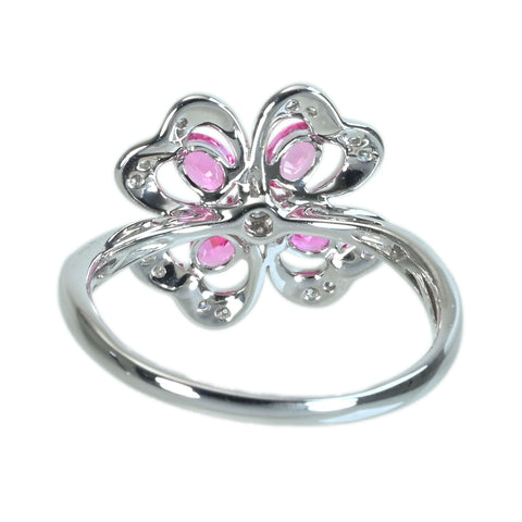 【中古】K18WG SPINELピンクスピネルリング SP0.50ct D0.17ct 2.8g #13