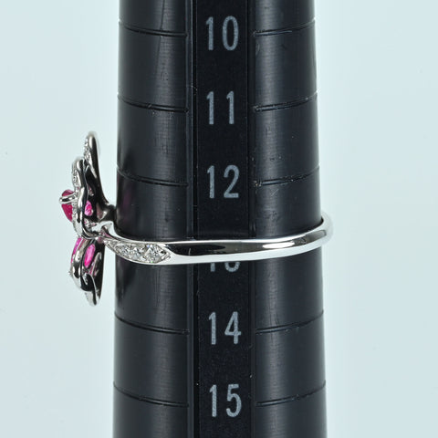 【中古】K18WG SPINELピンクスピネルリング SP0.50ct D0.17ct 2.8g #13