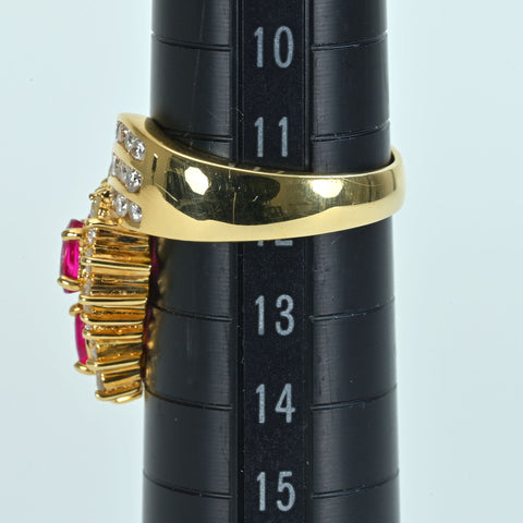 【中古】K18YG RUBYルビーリング R1.48ct D1.18ct 8.5g #11.5