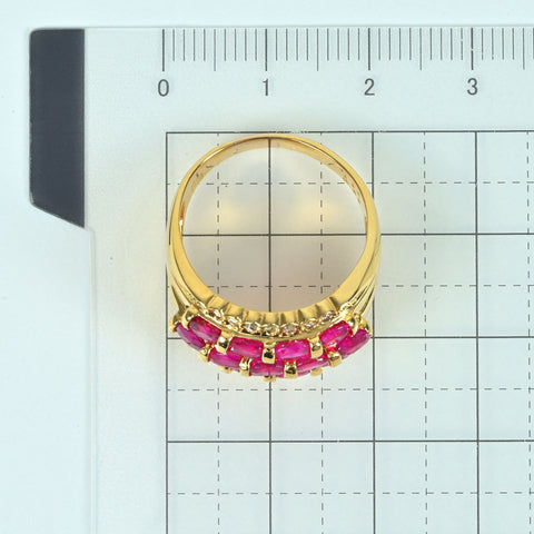 【中古】K18YG RUBYルビーリング R2.80ct D0.11ct NGL鑑別書 7.2g #15