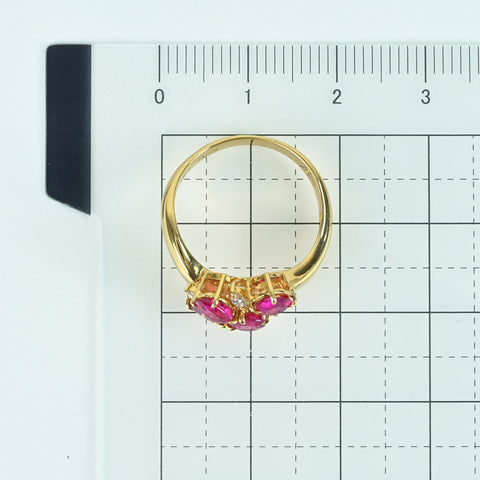 【中古】K18YG RUBYRING ルビーリング R1.42ct D0.08ct 3.7g #11
