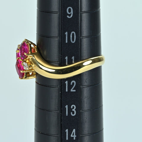 【中古】K18YG RUBYRING ルビーリング R1.42ct D0.08ct 3.7g #11