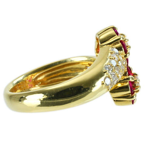 【中古】K18YG RUBY RING ルビーリング R0.84ct D0.60ct 鑑別書 7.5g #12.5