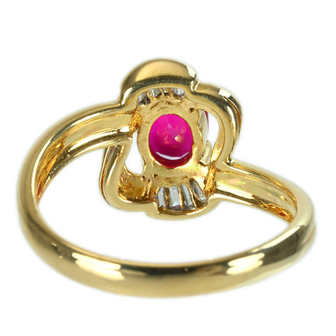 【中古】K18YG RUBY RING ルビーリング R0.80ct D0.18ct 4.1g