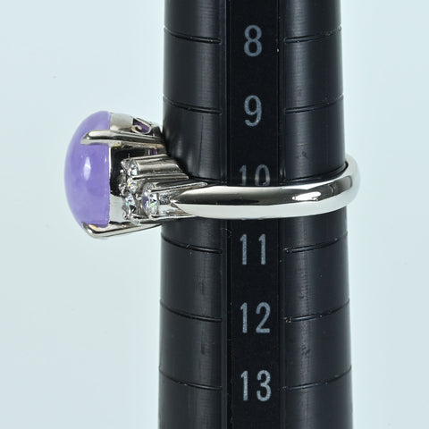 【中古】PT900 LAVENDER JADEITEラベンダーヒスイリング D0.60ct 8.3g #10.5