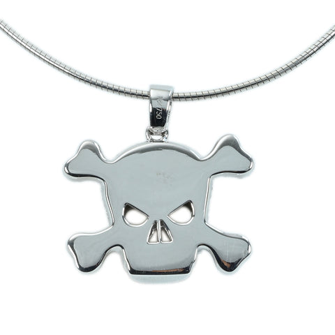 【中古】K18WG DIAMOND PENDANT NECKLACE ダイヤモンドスカルペンダントネックレス D3.18ct 20.2g