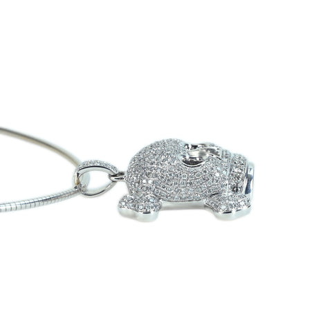 【中古】K18WG DIAMOND PENDANT NECKLACE ダイヤモンドスカルペンダントネックレス D3.18ct 20.2g