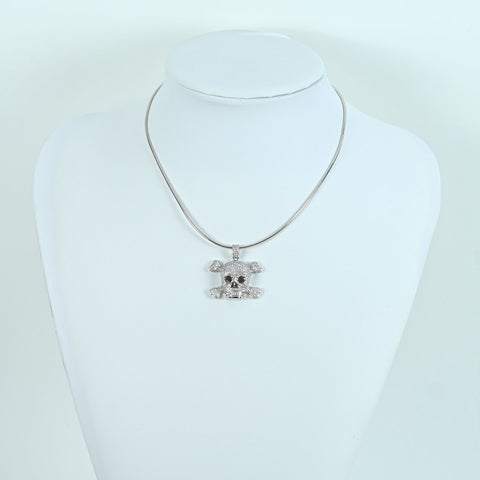 【中古】K18WG DIAMOND PENDANT NECKLACE ダイヤモンドスカルペンダントネックレス D3.18ct 20.2g