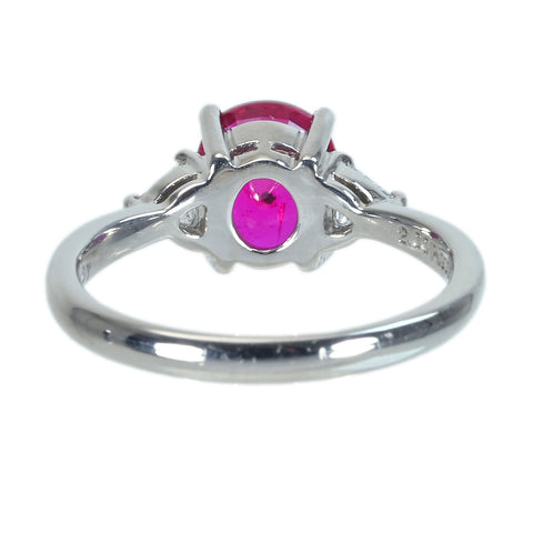 【中古】PT900 RUBYモザンビーク産非加熱ルビーリング 2.00ct GRS鑑別書 4.9g #11.5