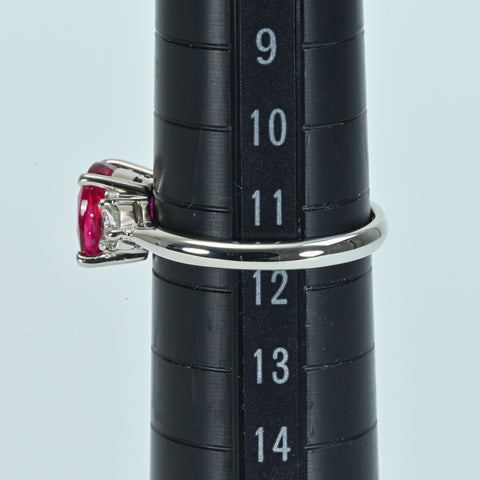 【中古】PT900 RUBYモザンビーク産非加熱ルビーリング 2.00ct GRS鑑別書 4.9g #11.5