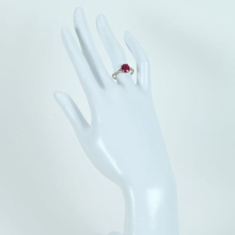 【中古】PT900 RUBYモザンビーク産非加熱ルビーリング 2.00ct GRS鑑別書 4.9g #11.5