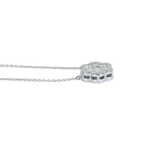 【中古】K18WG DIAMOND Necklaceダイヤモンドペンダントネックレス D0.97ct 3.9g