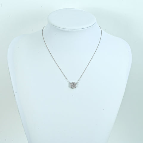 【中古】K18WG DIAMOND Necklaceダイヤモンドペンダントネックレス D0.97ct 3.9g