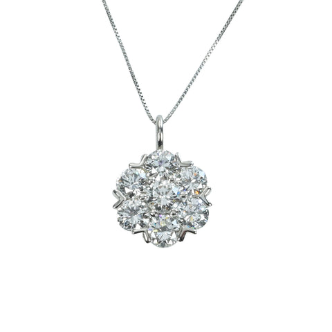 【中古】PT850/PT900 DIAMOND Necklace ダイヤモンドペンダントネックレス D2.02ct Fカラー SI2クラス GoodカットCGLソーティング 5.0g