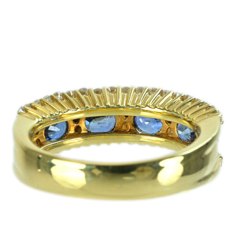 【中古】 K18YG SAPPHIREサファイアリング  RING S1.15ct D0.60ct 6.5g #11.5