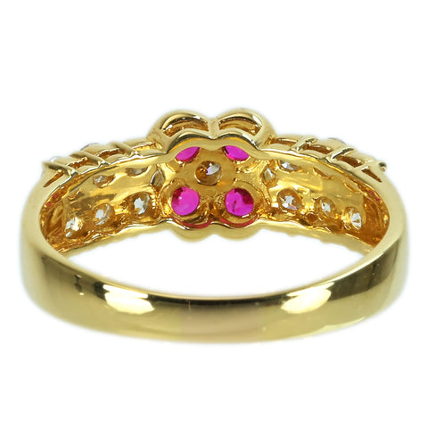 【中古】K18YG RUBY RINGルビーリング R0.51ct D0.64ct 4.2g #16